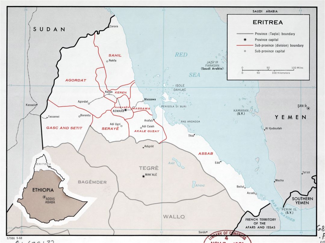 Eritrea Political Map