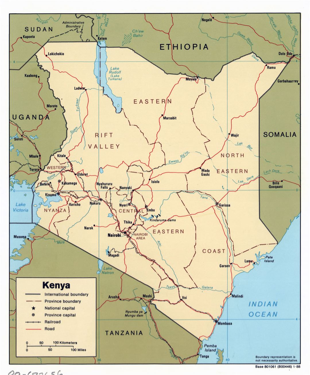 Large detailed political and administrative map of Kenya with roads ...