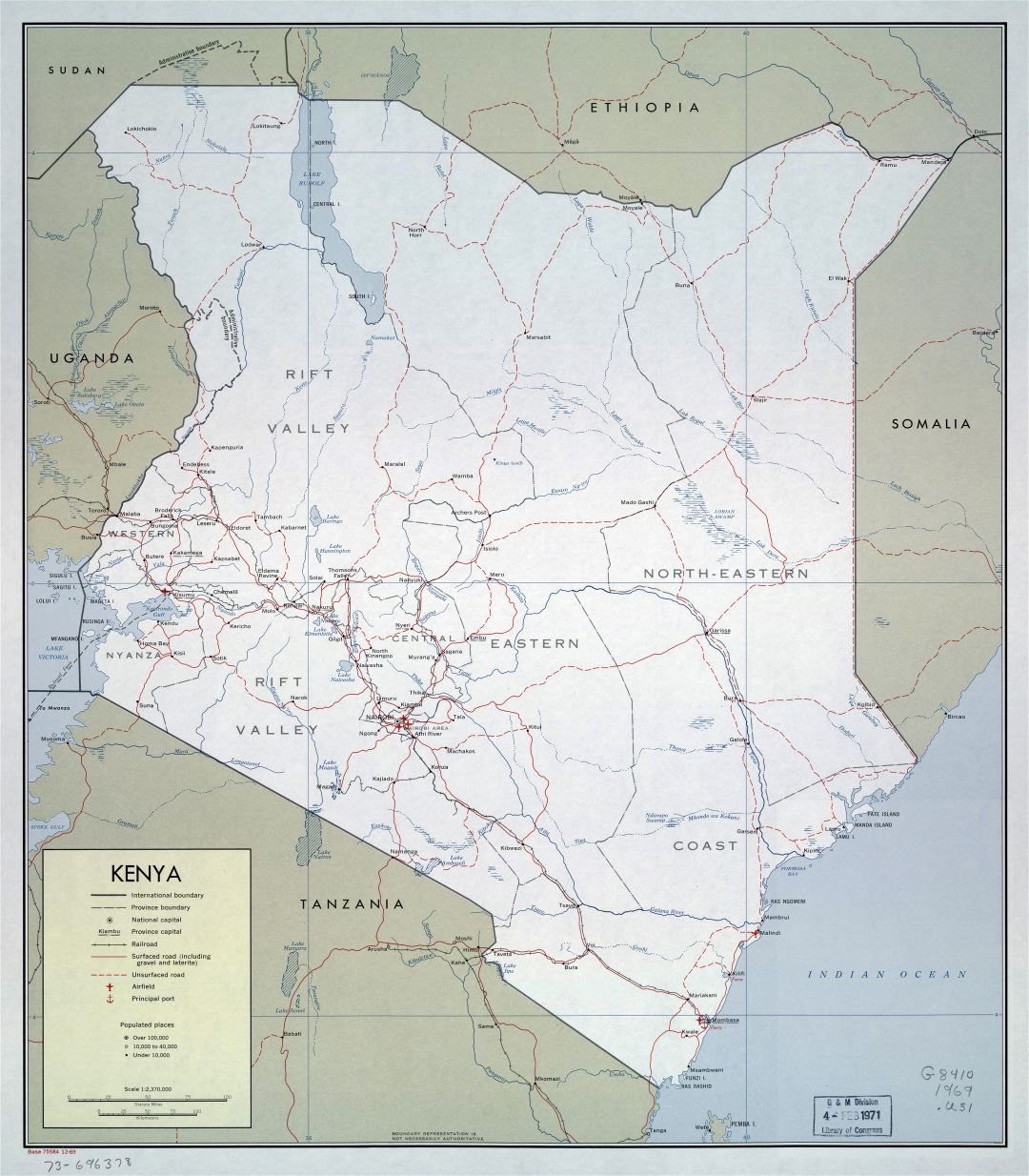 Large detailed political and administrative map of Kenya with roads ...