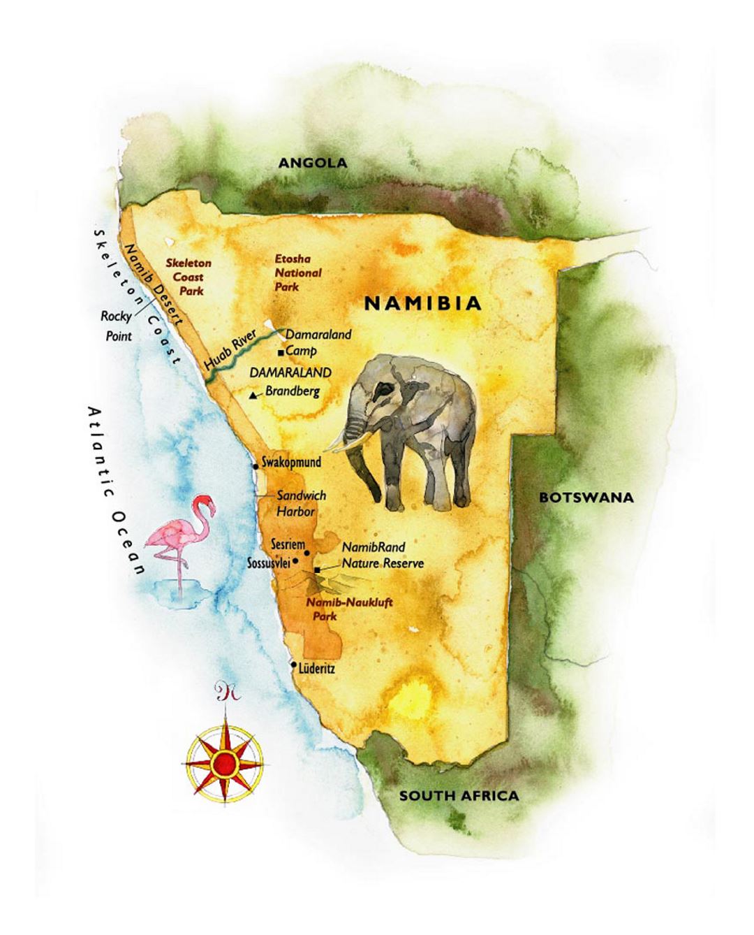 Printable Namibia Map