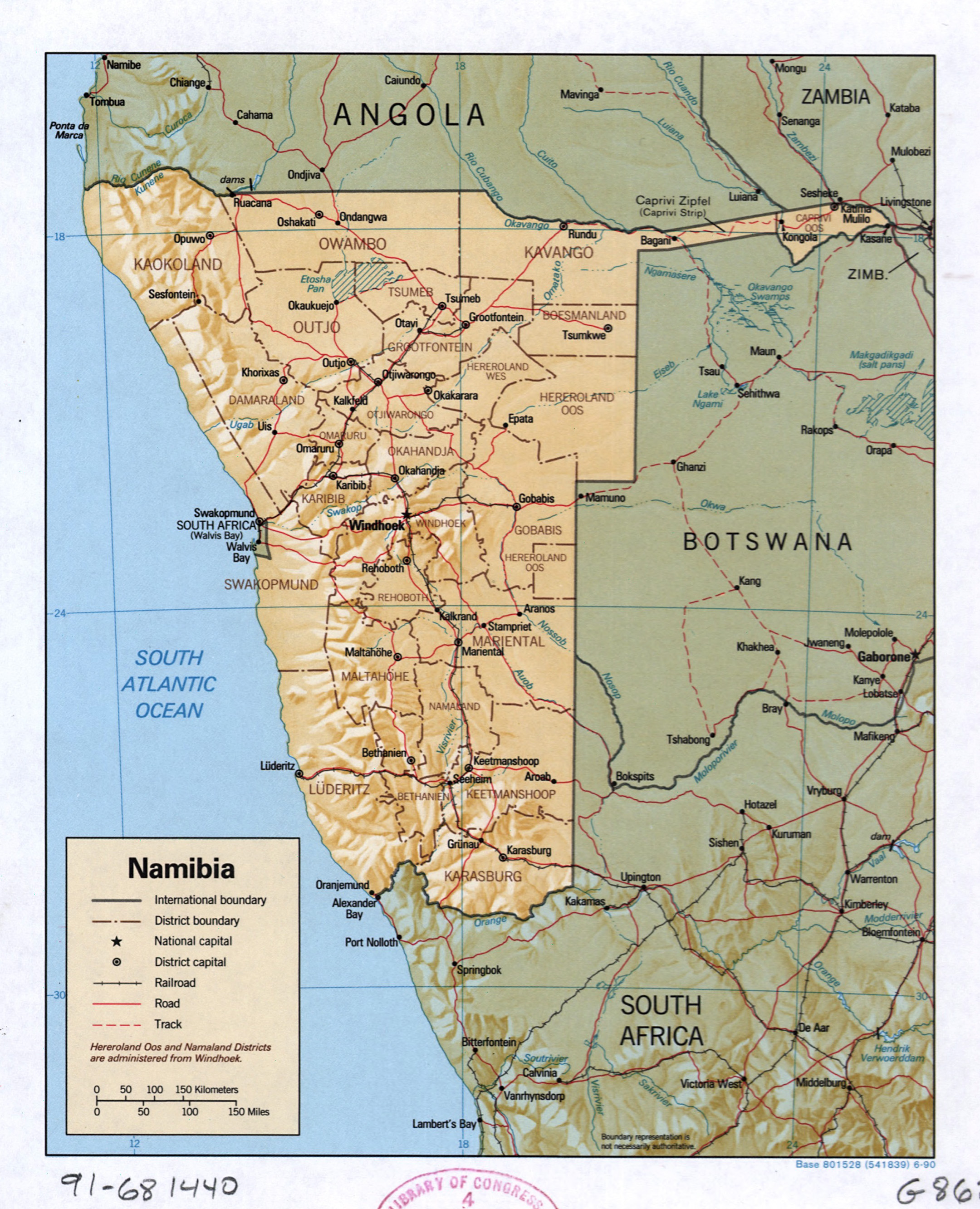 Printable Namibia Map