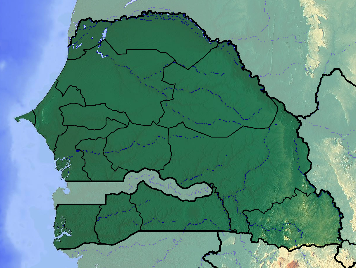 Detailed topographical map of Senegal | Senegal | Africa | Mapsland ...