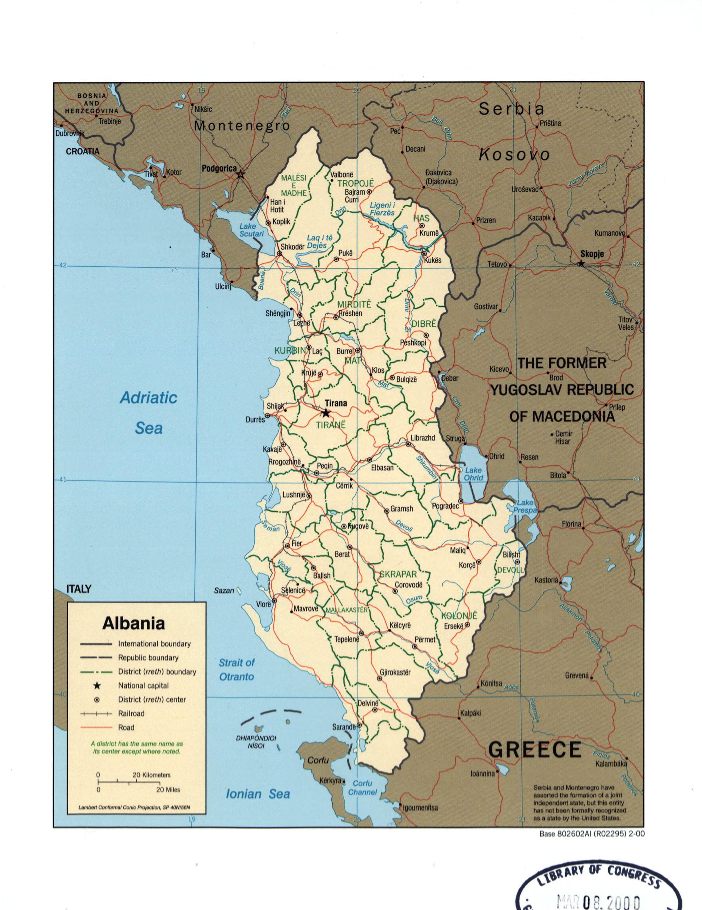 Detailed Clear Large Road Map Of Albania Ezilon Maps | Images and ...