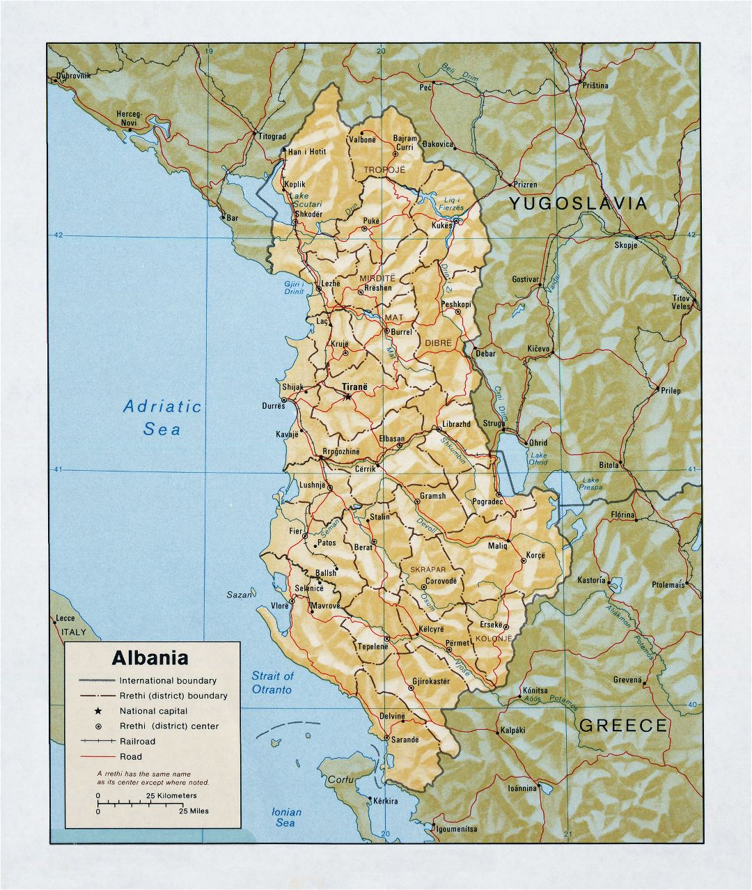 Large Detailed Political And Administrative Map Of Albania With Relief ...