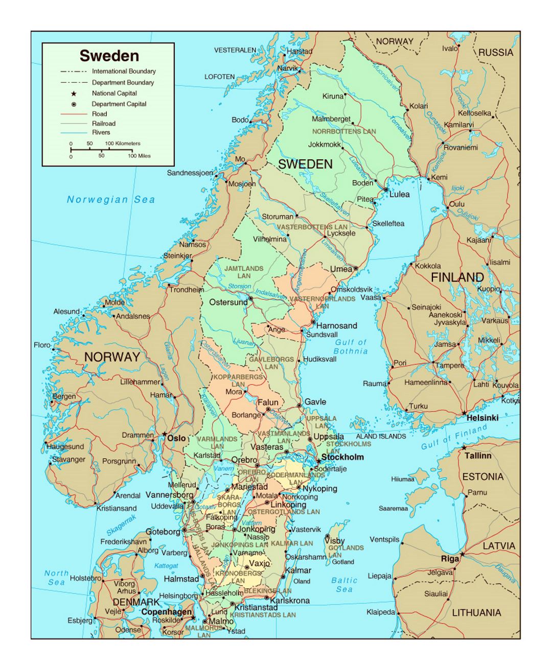 Detailed Political Map Of Sweden With Relief Sweden E - vrogue.co