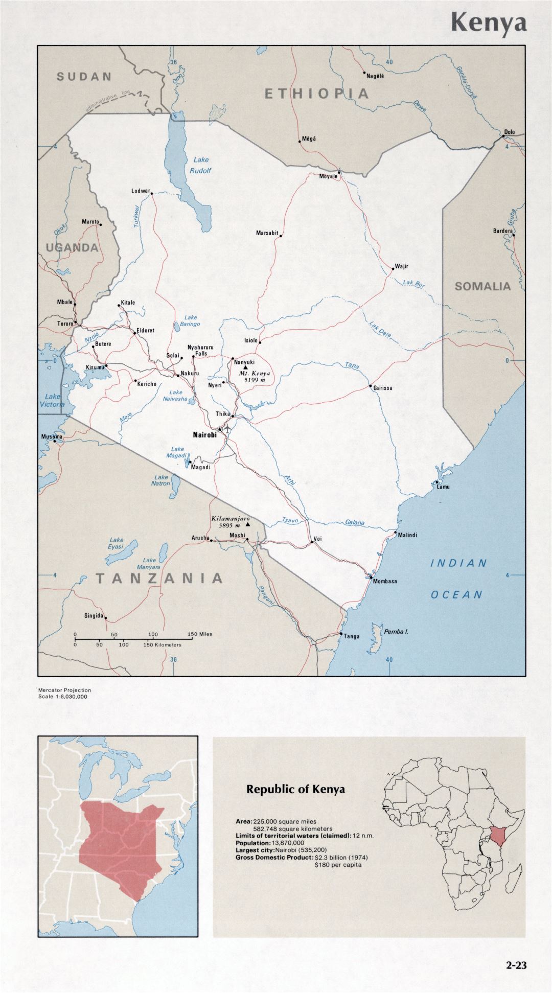 Map of Kenya (2-23) | Africa (Maps of the World's Nations) | World ...