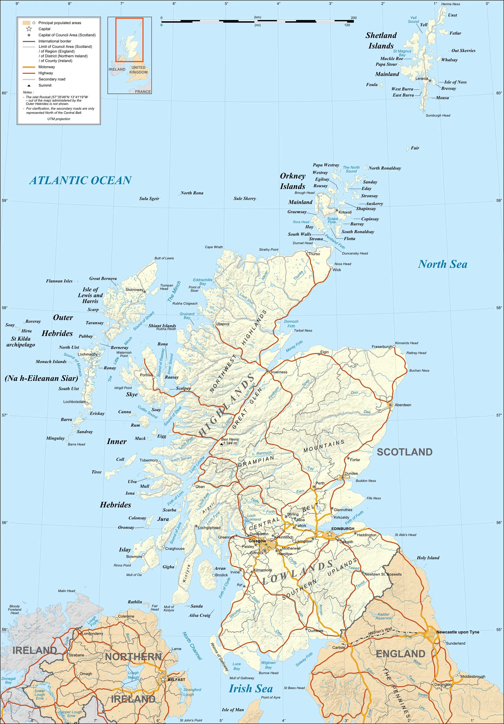 Printable Scotland Map