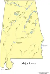 Albama Major Rivers Map