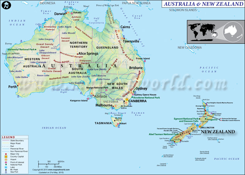 Map Of Australia And New Zealand