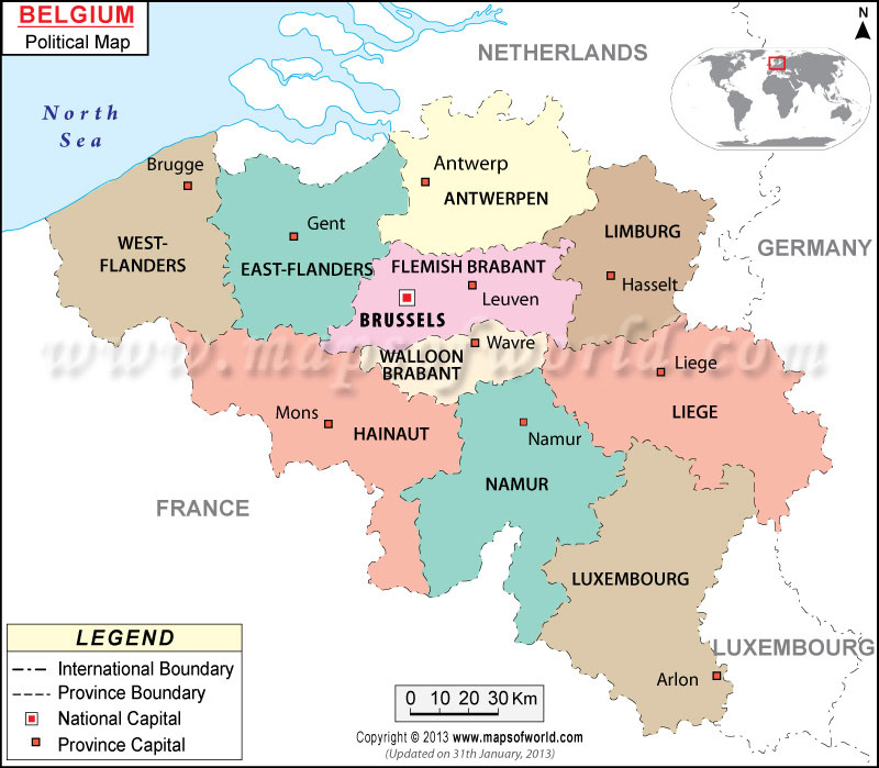 Political Map of Belgium | Belgium Regions Map