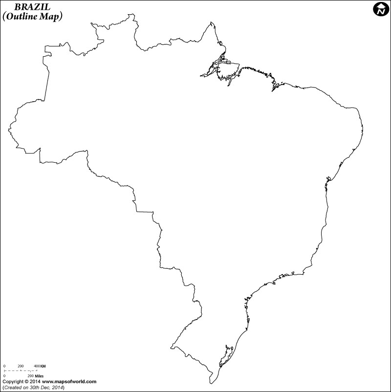 brazil outline map