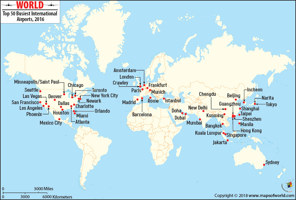 International Airports Map | Airport Codes, Name and City