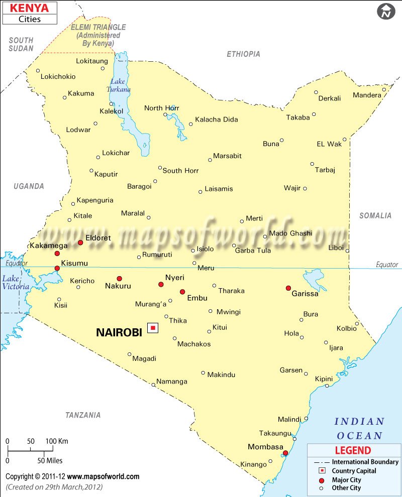 Kenya Map With Cities