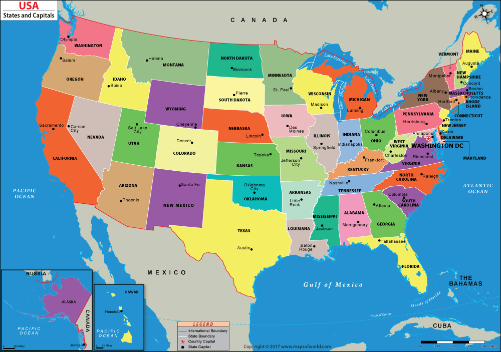 US Map with Capitals