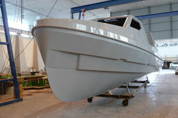 Boat mould in workshop