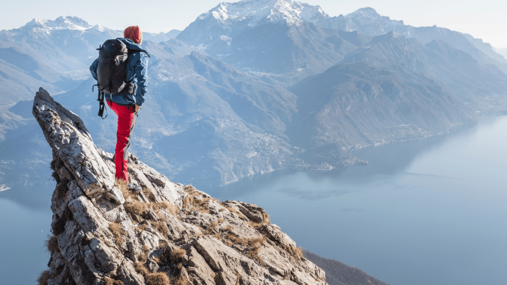 Hiking in the Tops Of Mountain