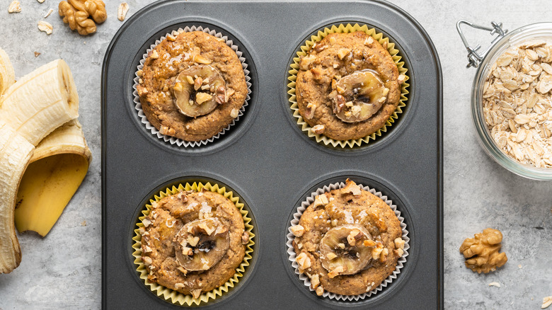 oat muffins in tin