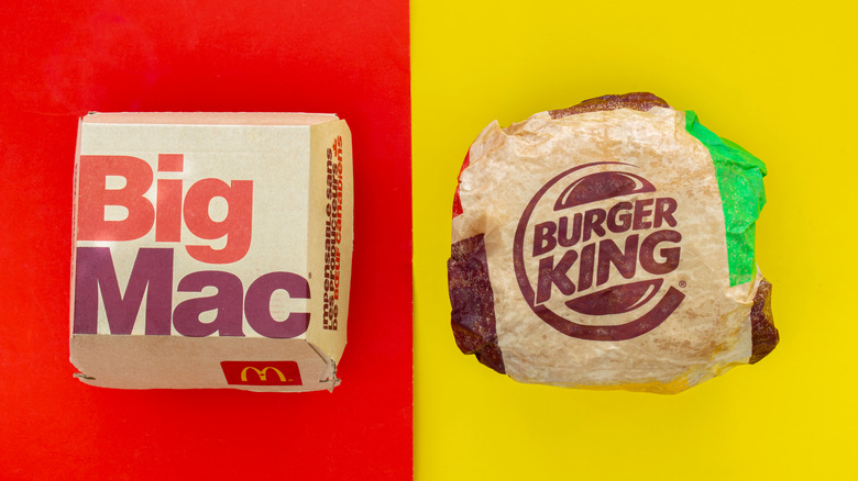 Burger King and McDonald's burgers