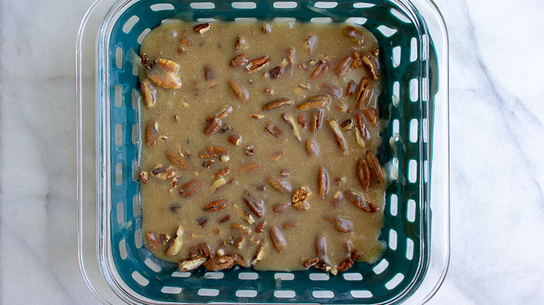 caramel ingredients in baking dish