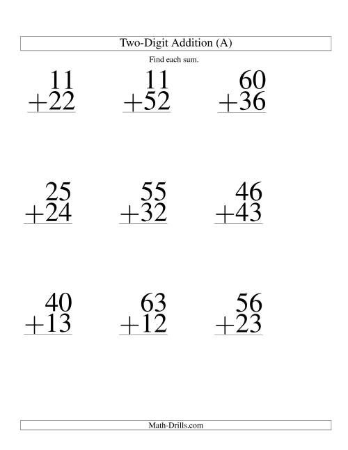 Double Digit Adding Worksheet