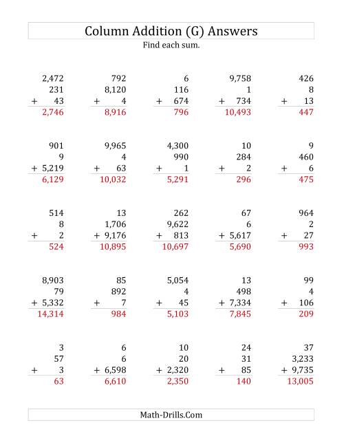 Adding Three Various-Digit Numbers (G)