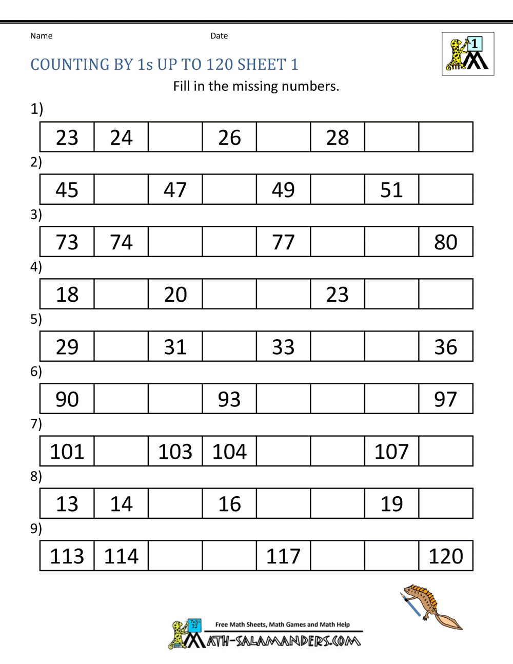 Printable Math Worksheets For 1St Grade