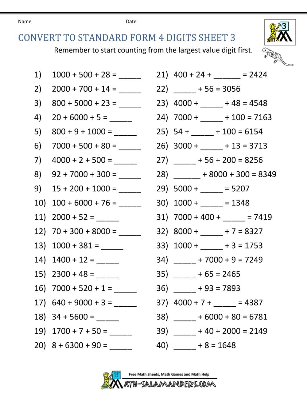 Free Printable Place Value Worksheets For 3rd Graders - Free Printable ...