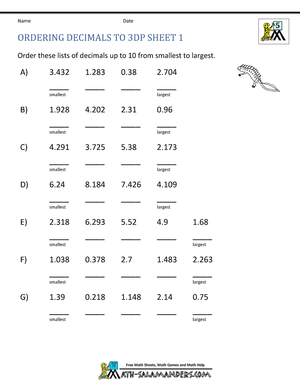 4th grade converting decimals to fractions math worksheet edumonitor ...