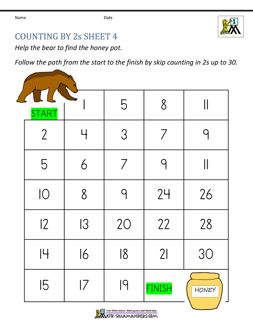 Counting By 2's Worksheet - Printable Word Searches