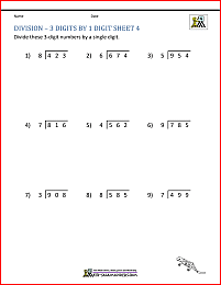 4Th Grade Long Division Worksheets