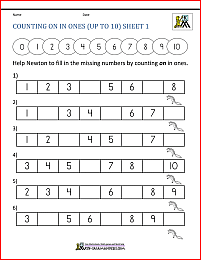 Kindergarten Counting Worksheet - Sequencing to 15