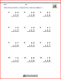 Multiplication Sheets 4th Grade