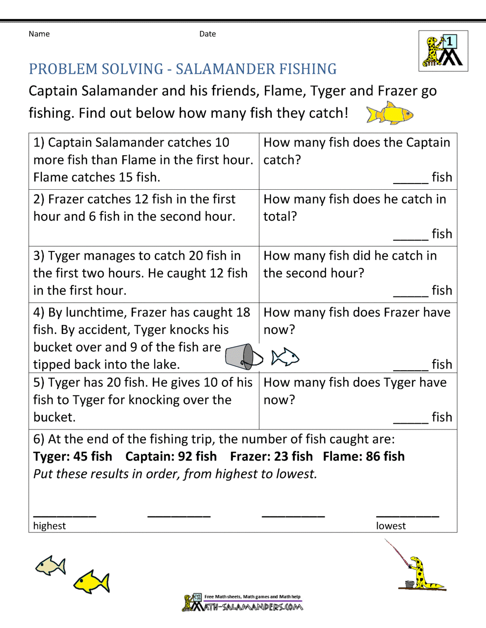 Math Problems for children 1st Grade