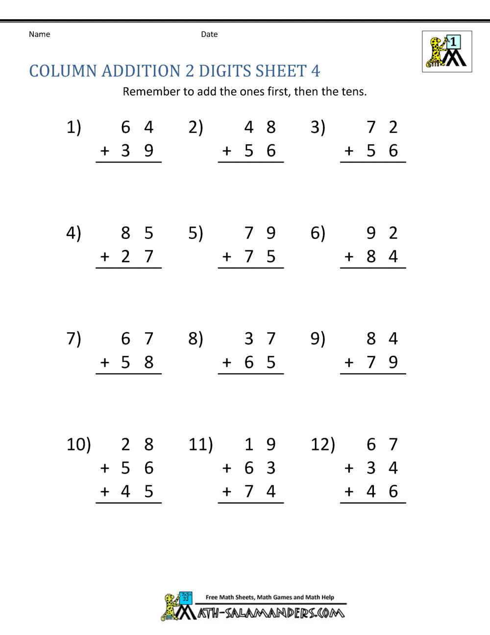 1St Grade Math Worksheets Printable