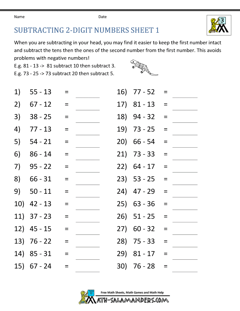 worksheet. Adding And Subtracting 2 Digit Numbers. Worksheet Fun ...