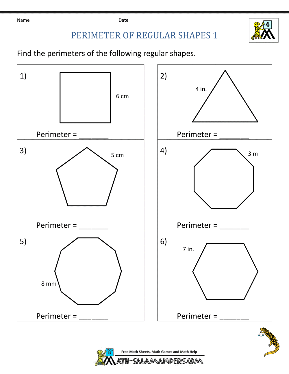 Free Printable Perimeter Worksheets - Printable World Holiday