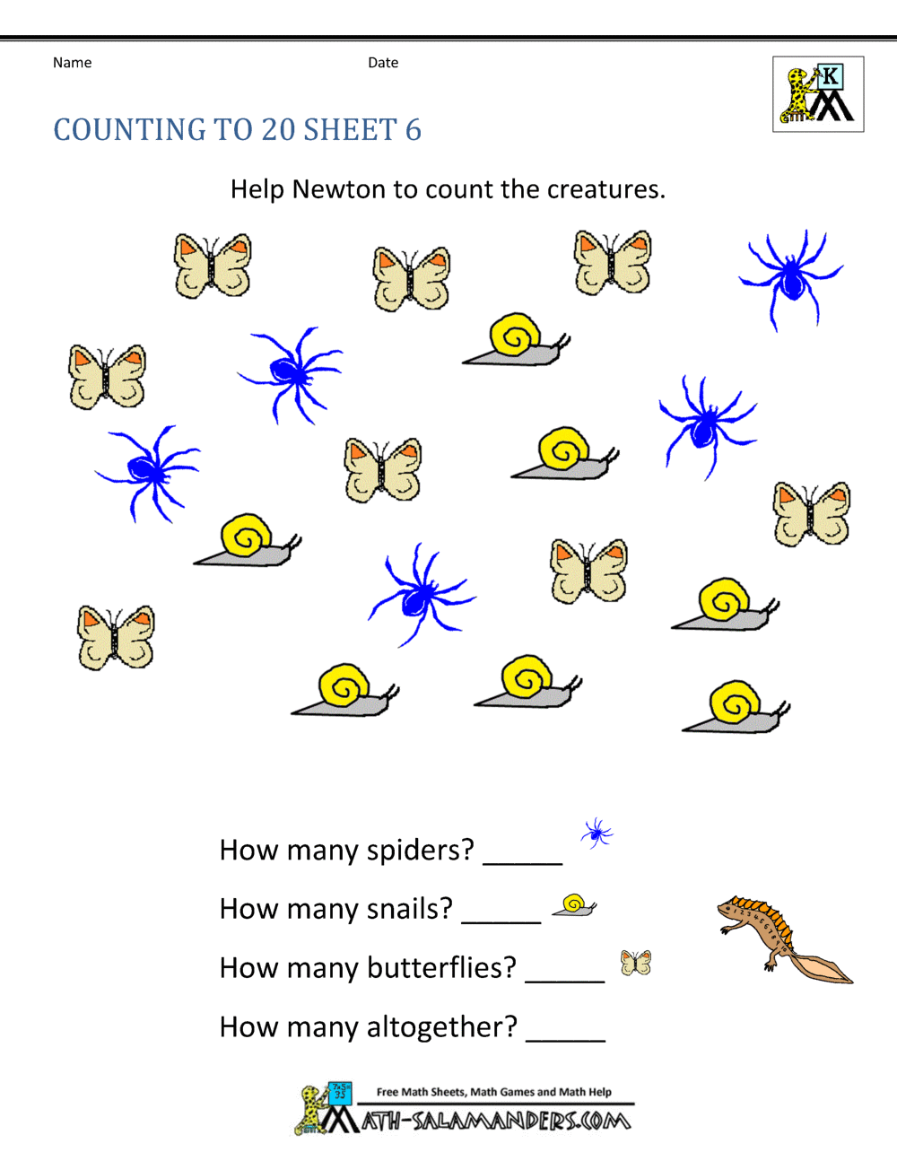 Free Printable Math Kindergarten Worksheets