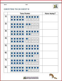 Counting to 20 Worksheets