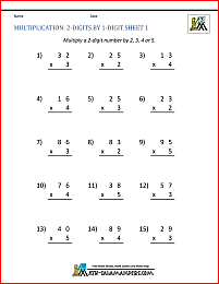 Multiplication Practice Worksheets Grade 3