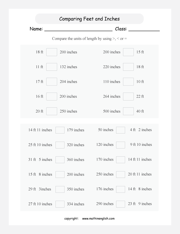 Great grade 4 or 5 math worksheet based on imperial units of ...