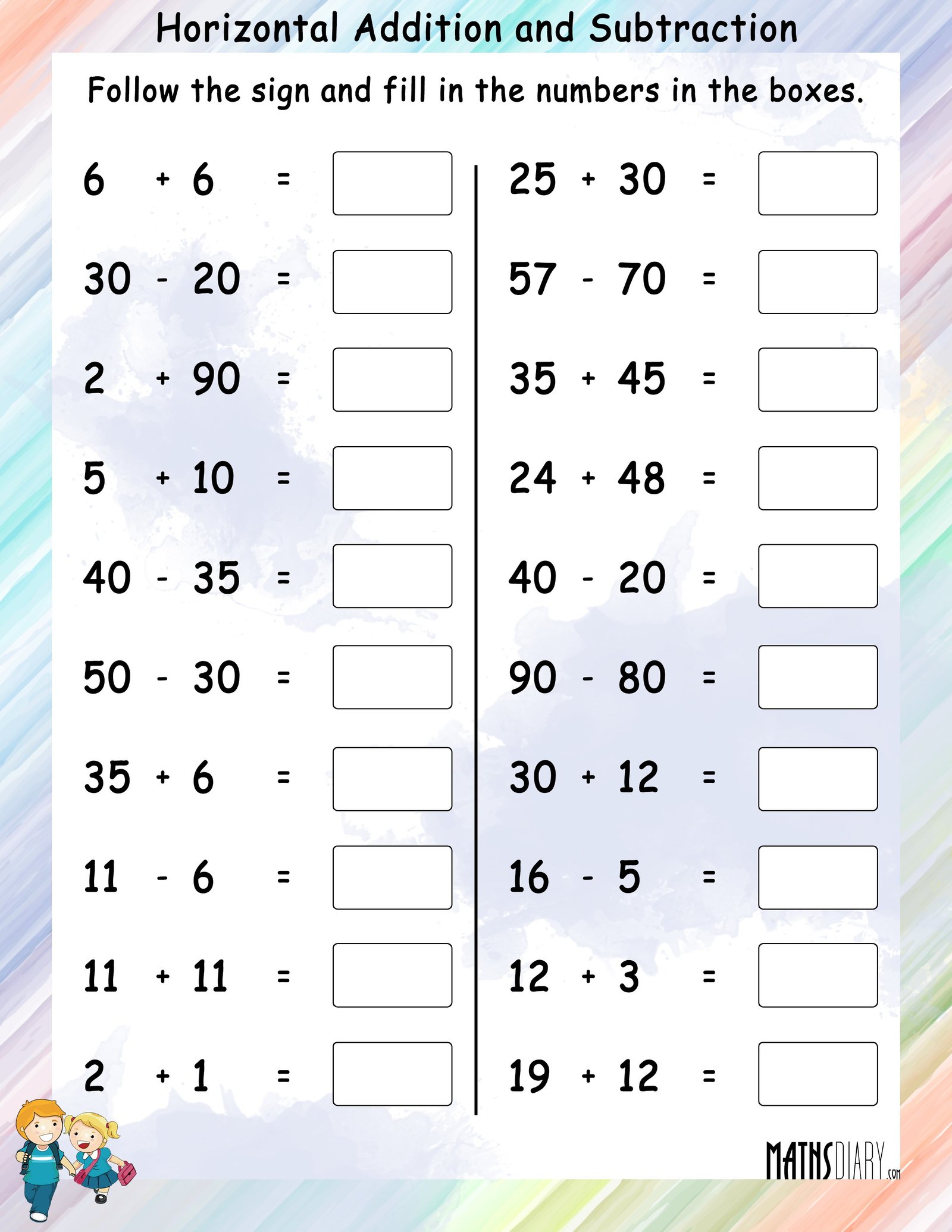 Addition – Grade 2 Math Worksheets