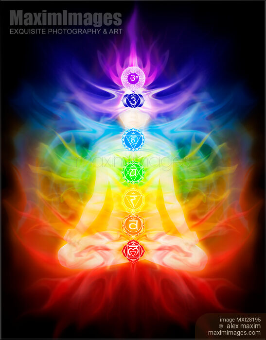 Chakras and energy flow on human body Stock Image MXI28195 © Alex Maxim / MaximImages