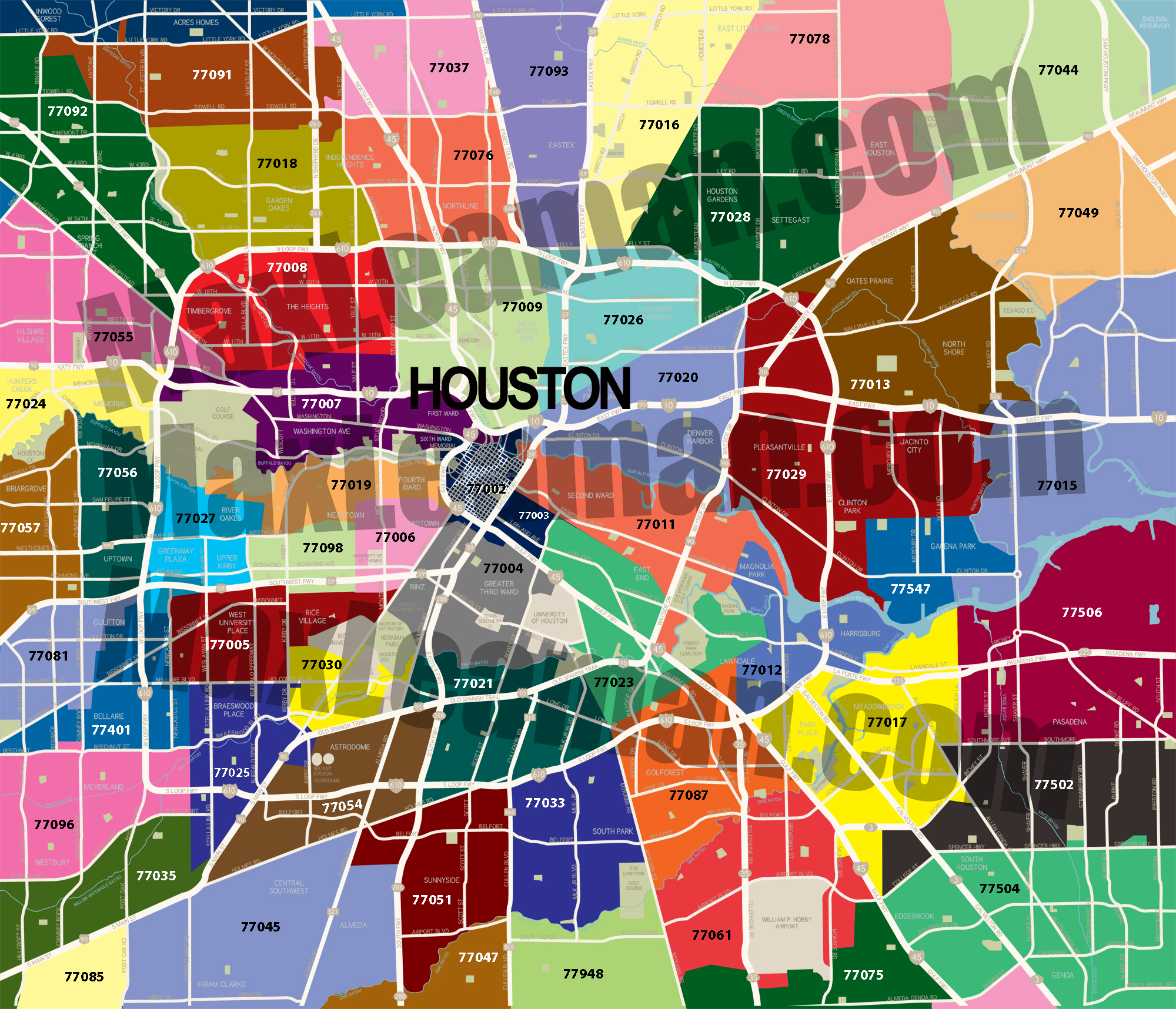 Houston Map By Zip Code