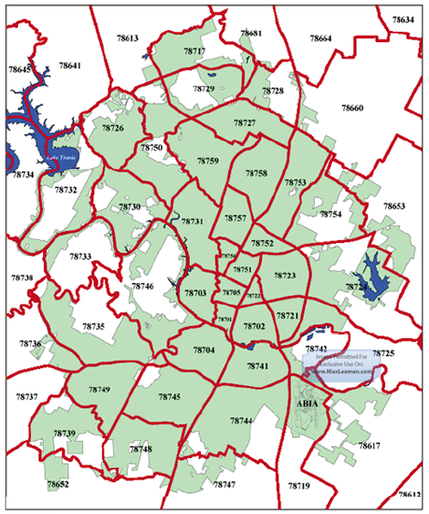 Ut Austin Zip Code Map