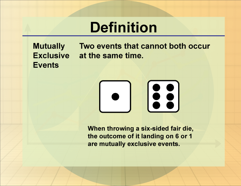 Definition--Statistics and Probability Concepts--Mutually Exclusive Events