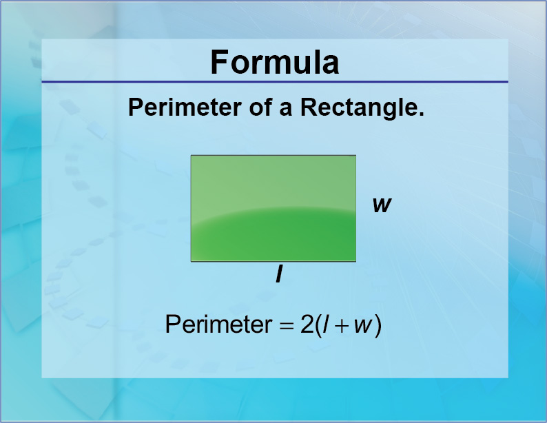 Perimeter Of Rectangle Formula