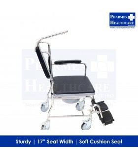 ASSURE REHAB Commode Chair, Stainless Steel, DAF, AR0201 (Singapore Brand)