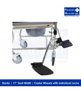 ASSURE REHAB Commode Chair, Stainless Steel, DAF, AR0201 (Singapore Brand)