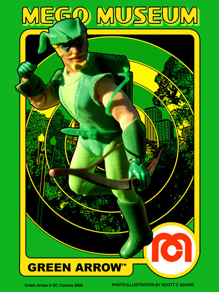 Green Arrow Mego Museum Trading Card Art