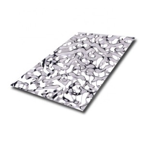 Mirror Polish Water Rippler Stamepd 1219x2438mm 0.65mm 304 Stainless Steel Sheet